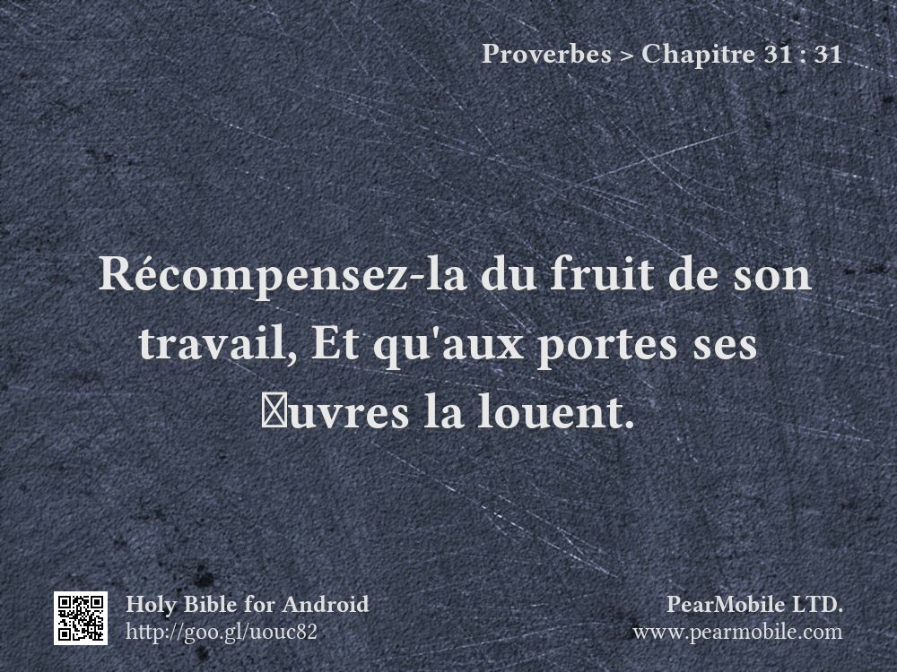 Proverbes, Chapitre 31:31